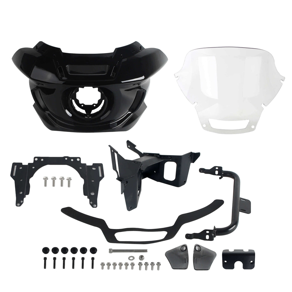 ST Style Front Headlight Fairing W/Windshield & Bracket Set For Harley M8 Softail Low Rider S 117 FXLRS 2022-2025 - pazoma