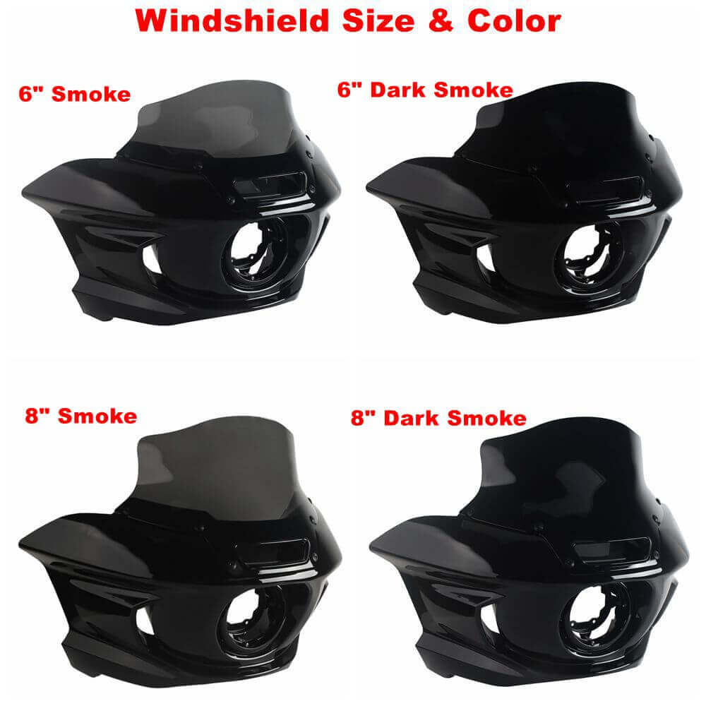 2022-2025 Harley M8 Softail Low Rider S 117 FXLRS ST Style Front Fairing W/Slim Line 5 3/4" LED Headlight Headlamp - pazoma