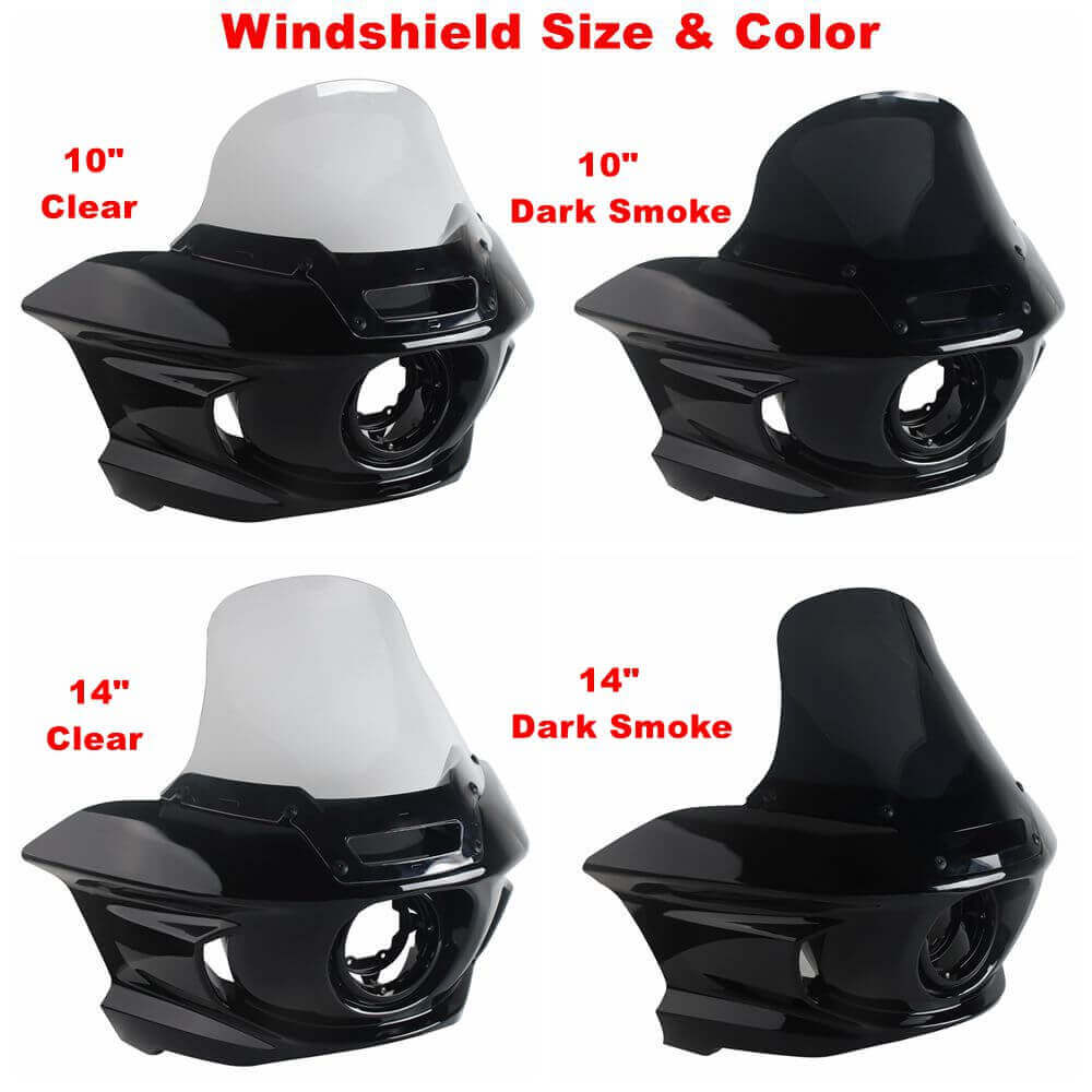 2022-2025 Harley M8 Softail Low Rider S 117 FXLRS ST Style Front Fairing W/Slim Line 5 3/4" LED Headlight Headlamp - pazoma