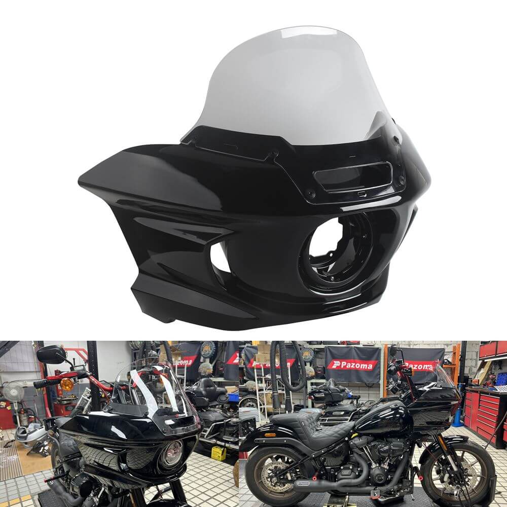 ST Style Front Headlight Fairing W/Windshield & Bracket Set For Harley M8 Softail Low Rider S 117 FXLRS 2022-2025 - pazoma