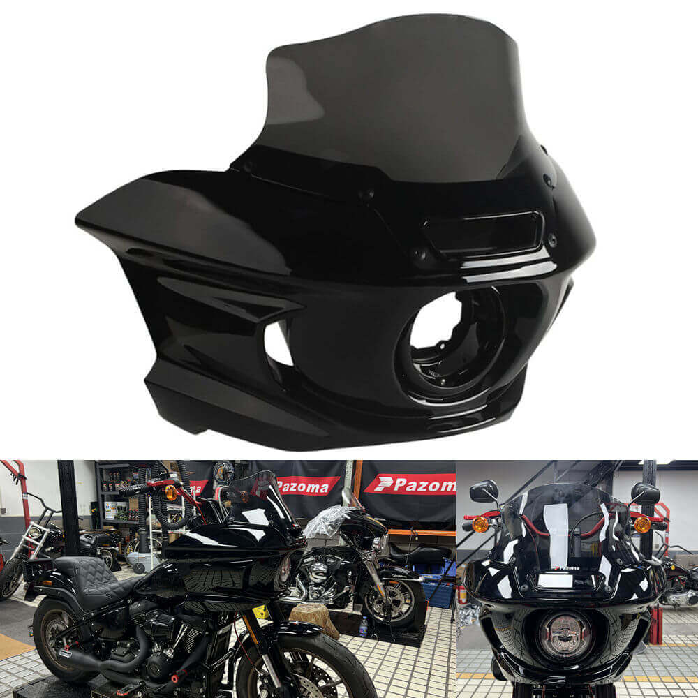 ST Style Front Headlight Fairing W/Windshield & Bracket Set For Harley M8 Softail Low Rider S 117 FXLRS 2022-2025 - pazoma