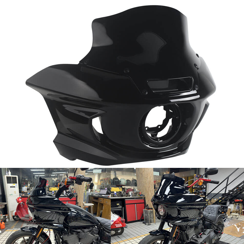 ST Style Front Headlight Fairing W/Windshield & Bracket Set For Harley M8 Softail Low Rider S 117 FXLRS 2022-2025 - pazoma