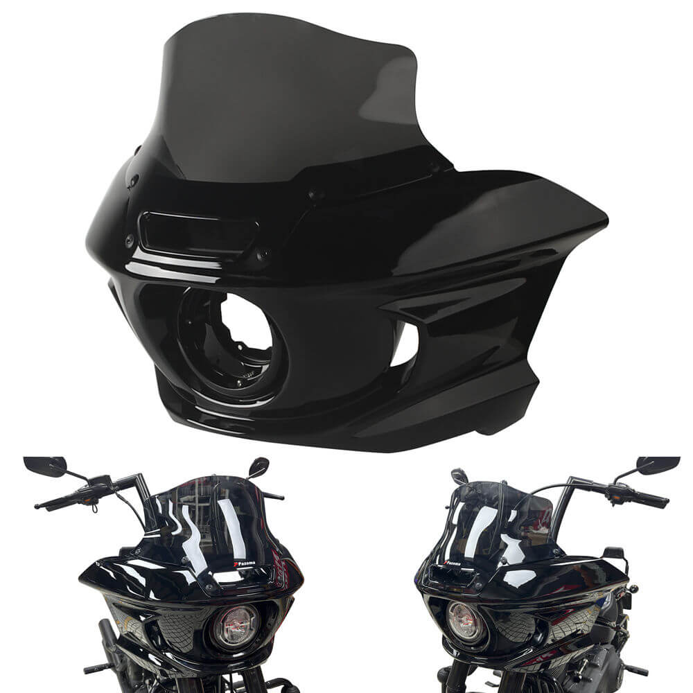ST Style Front Headlight Fairing W/Windshield & Bracket Set For Harley M8 Softail Street Bob Standard Low Rider S FXLR FXBB FXST 2018- - pazoma