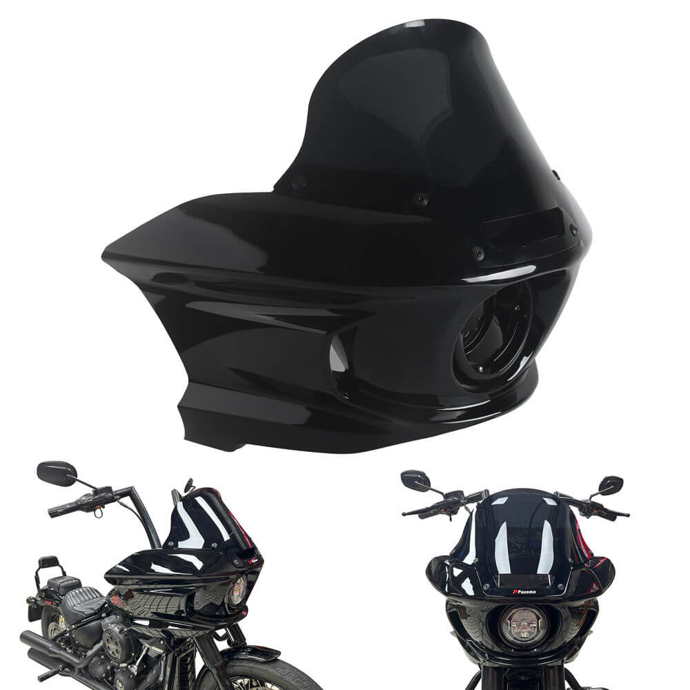 ST Style Front Headlight Fairing W/Windshield & Bracket Set For Harley M8 Softail Street Bob Standard Low Rider S FXLR FXBB FXST 2018- - pazoma