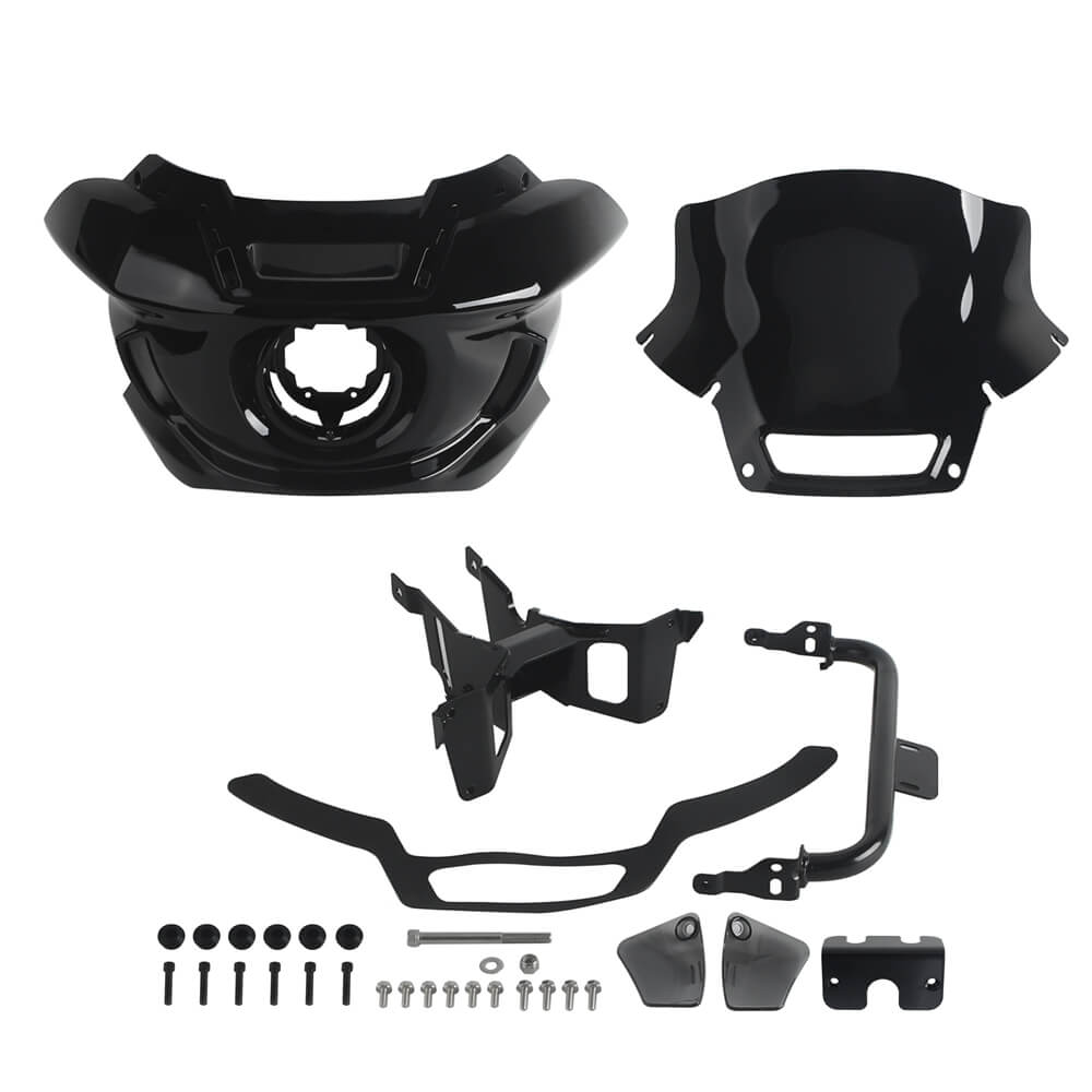 ST Style Front Headlight Fairing W/Windshield & Bracket Set For Harley M8 Softail Street Bob Standard Low Rider S FXLR FXBB FXST 2018- - pazoma