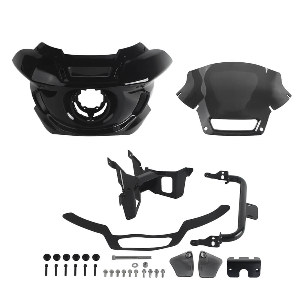 ST Style Front Headlight Fairing W/Windshield & Bracket Set For Harley M8 Softail Street Bob Standard Low Rider S FXLR FXBB FXST 2018-