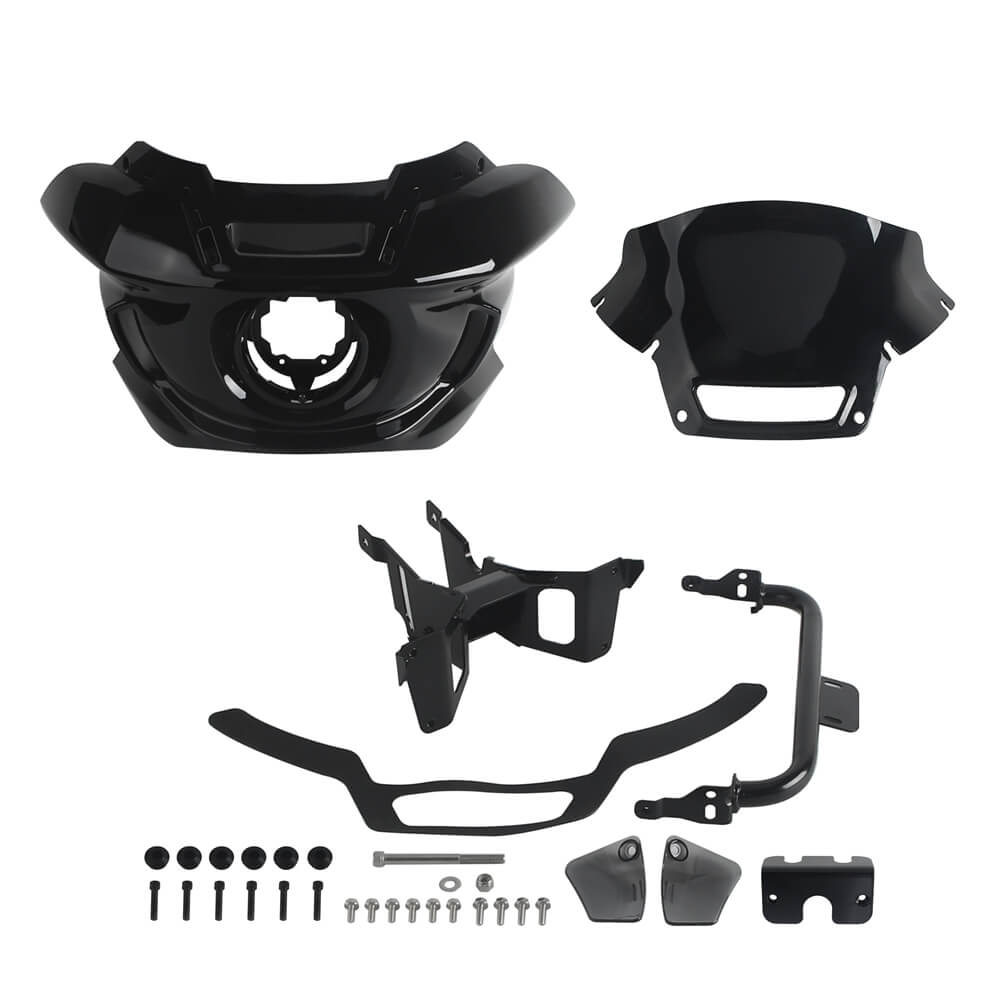 ST Style Front Headlight Fairing W/Windshield & Bracket Set For Harley M8 Softail Street Bob Standard Low Rider S FXLR FXBB FXST 2018- - pazoma