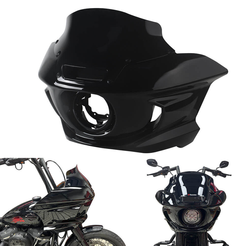ST Style Front Headlight Fairing W/Windshield & Bracket Set For Harley M8 Softail Street Bob Standard Low Rider S FXLR FXBB FXST 2018- - pazoma