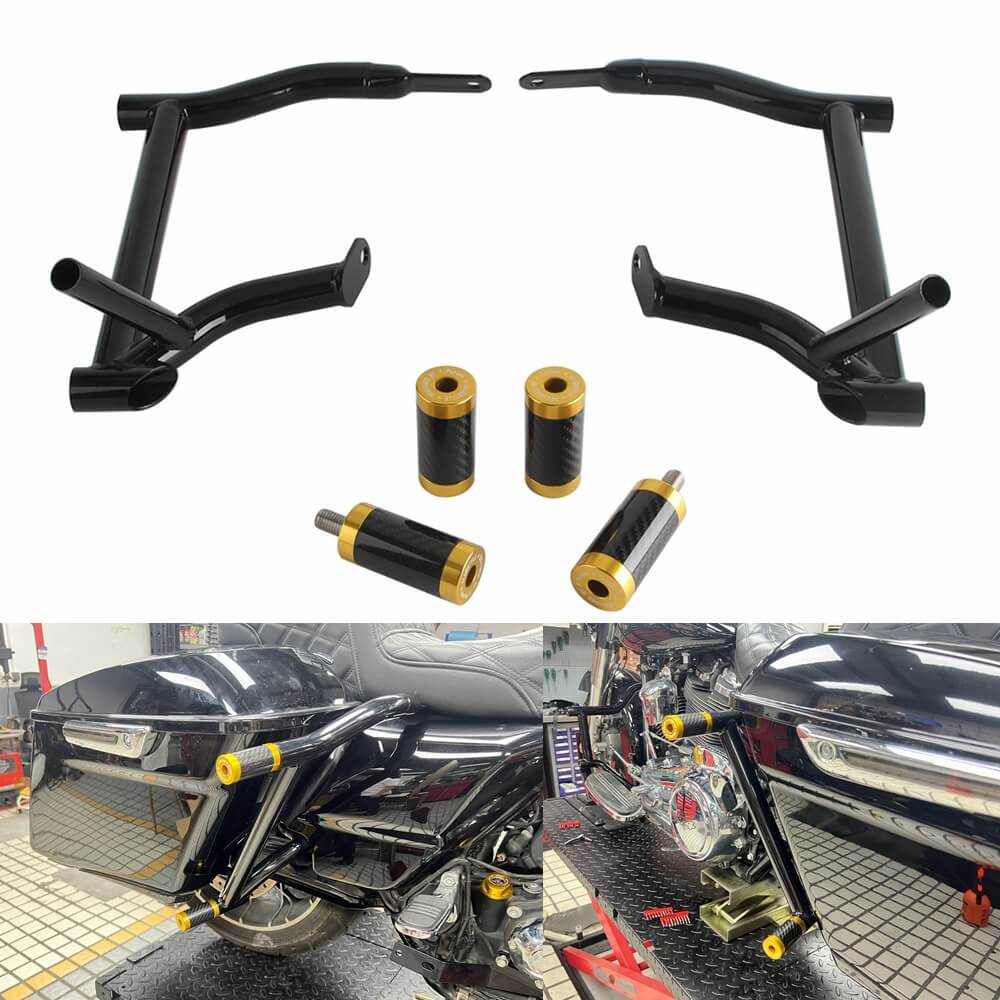 Rear Performance Crash Bar Saddlebags Guards For '14-'25 Harley Touring Street Glide Road Glide Road King Electra Ultra FLHT FLHX - pazoma