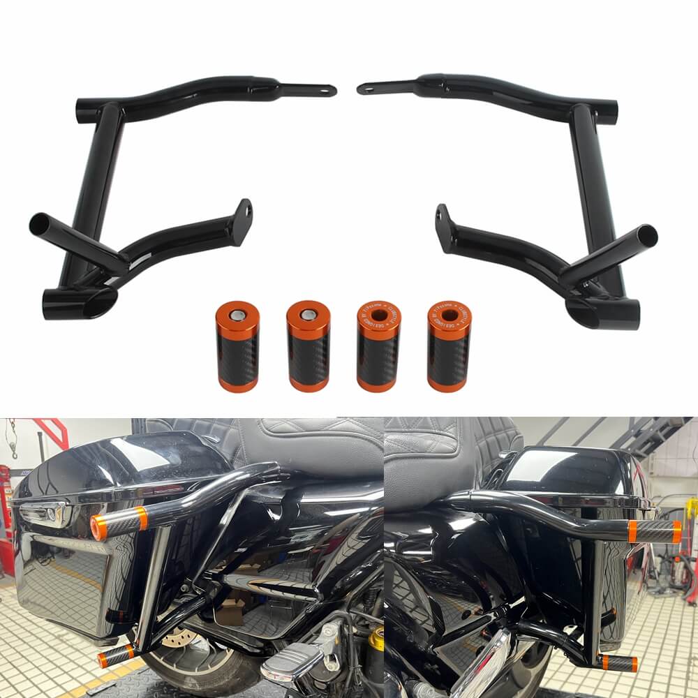 Rear Performance Crash Bar Saddlebags Guards For '14-'25 Harley Touring Street Glide Road Glide Road King Electra Ultra FLHT FLHX - pazoma