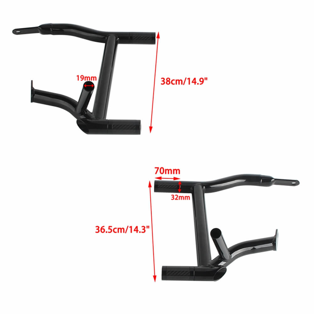 2014-25 Harley Street Glide Road Glide Road King FLHR FLTR FLHX FLHTKSE Performance High 2 Step Crash Bar Engine Guard Saddlebag Tip-Over Bar - pazoma
