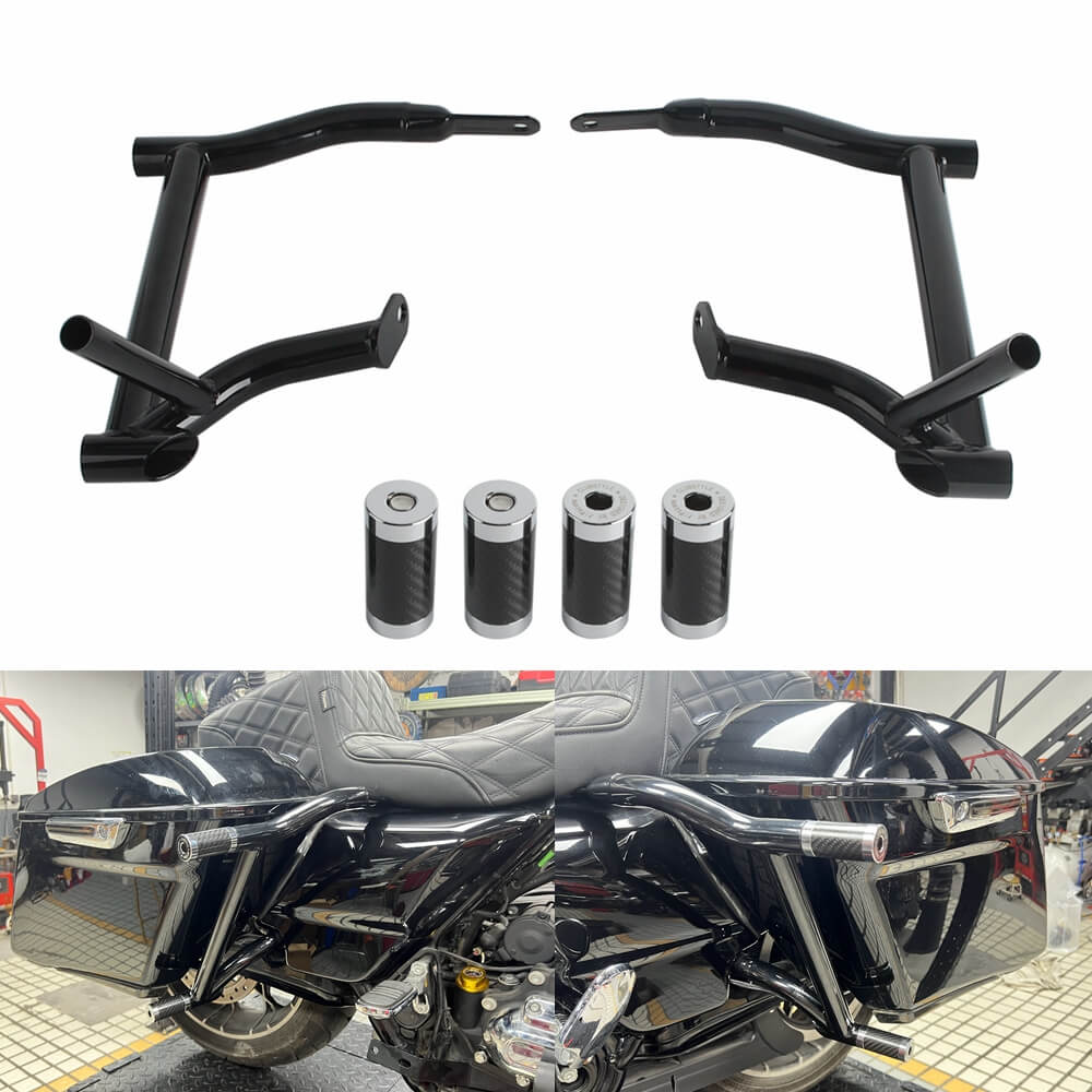 Rear Performance Crash Bar Saddlebags Guards For '14-'25 Harley Touring Street Glide Road Glide Road King Electra Ultra FLHT FLHX - pazoma