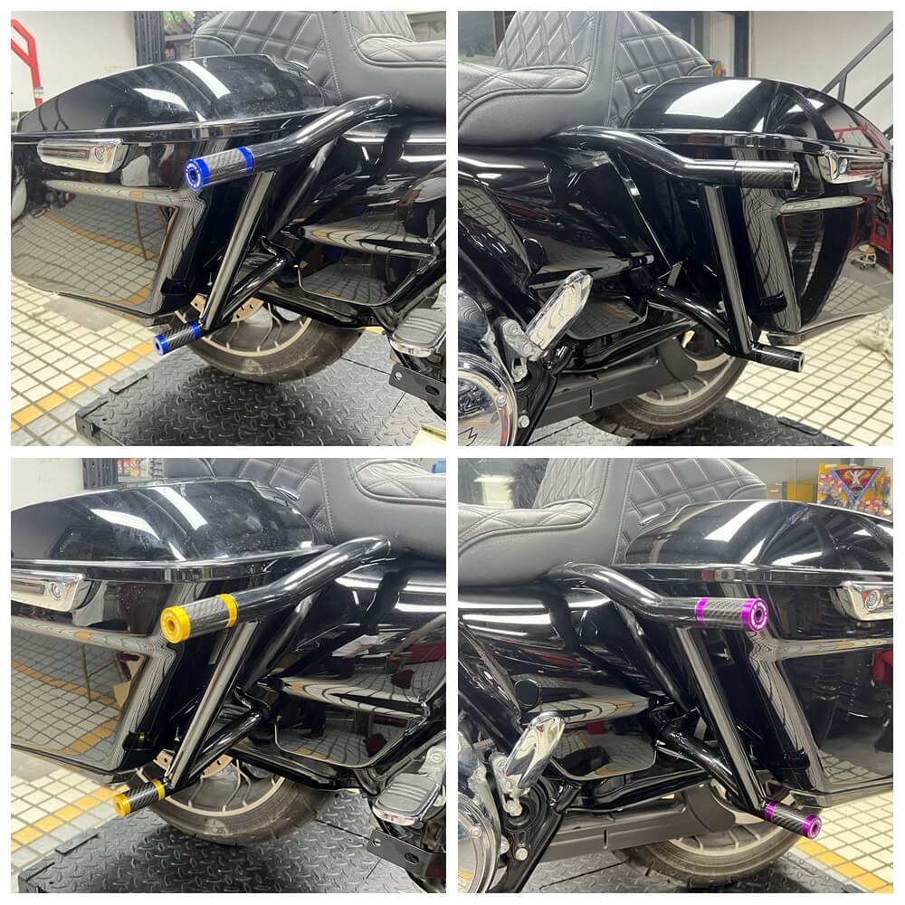 2014-25 Harley Street Glide Road Glide Road King FLHR FLTR FLHX FLHTKSE Performance High 2 Step Crash Bar Engine Guard Saddlebag Tip-Over Bar - pazoma