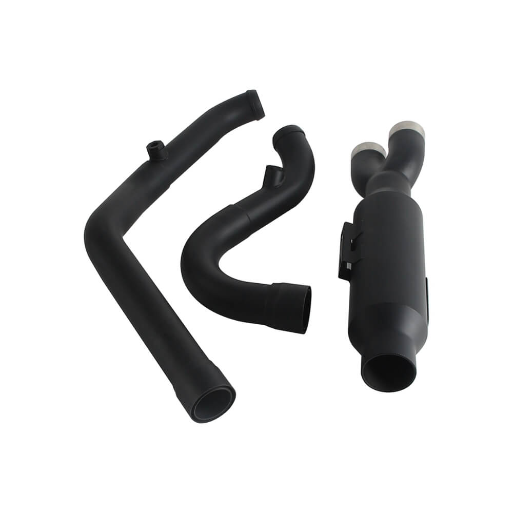 2017-2025 Harley Touring FLH M8 Bagger Shorty 2-into-1 Full Complete Exhaust System Stainless Steel Muffler - pazoma