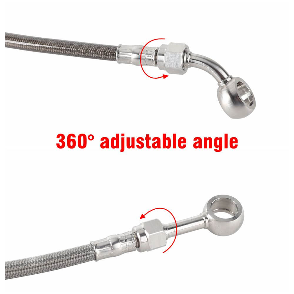 Front Extended Length Upper Lower Brake Line w/ABS Master Cylinder Kit For Harley Softail Low Rider ST S Fat Bob FXDRS 9-13" Handlebar - pazoma