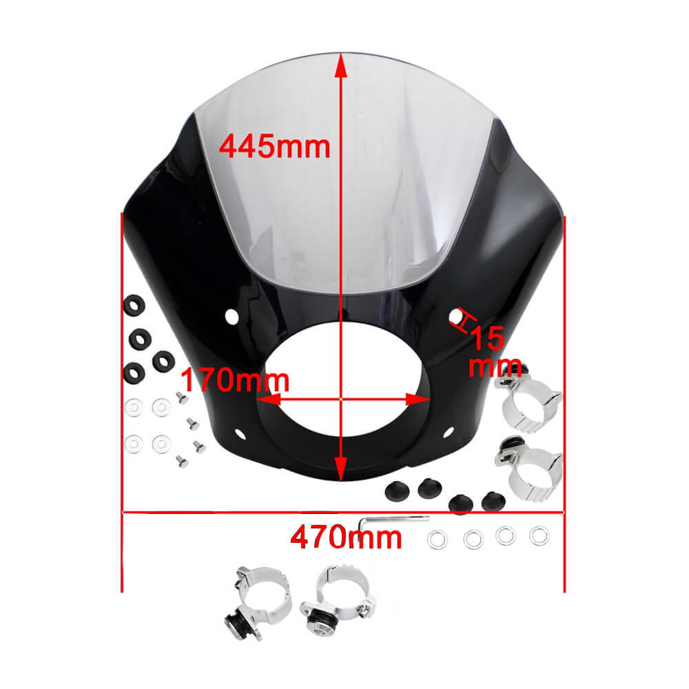 Headlight Gauntlet Front Fairing Windshield Kit For Harley Dyna Softail Street Bob Sportster XL 883 1200 Street XG500 750 1986-2020 - pazoma
