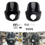 2020-2024 Harley M8 Softail Low Rider S 114 117 FXLRS Club Style Headlight Fairing w/11" Vented Windshield Headlight Relocation Block - pazoma