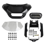 Harley M8 Softail Street Bob Low Rider Standard Club Style Headlight Shark Fairing Front Mask w/LED Headlamp DRL Turn Signal - pazoma