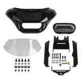 Harley M8 Softail Street Bob Low Rider Standard Club Style Headlight Shark Fairing Front Mask w/LED Headlamp DRL Turn Signal - pazoma