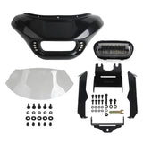 Harley M8 Softail Street Bob Low Rider Standard Club Style Headlight Shark Fairing Front Mask w/LED Headlamp DRL Turn Signal - pazoma