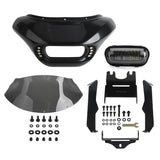 Harley M8 Softail Street Bob Low Rider Standard Club Style Headlight Shark Fairing Front Mask w/LED Headlamp DRL Turn Signal - pazoma