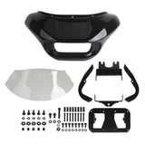Harley M8 Softail Street Bob Low Rider Standard Front Headlight Shark Fairing w/Baja Designs Dual LP4 Lighting Bracket Mount - pazoma