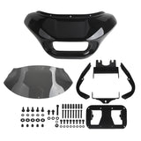 Harley M8 Softail Street Bob Low Rider Standard Front Headlight Shark Fairing w/Baja Designs Dual LP4 Lighting Bracket Mount - pazoma