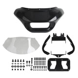 Harley M8 Softail Street Bob Low Rider Standard Front Headlight Shark Fairing w/Baja Designs Dual LP4 Lighting Bracket Mount - pazoma