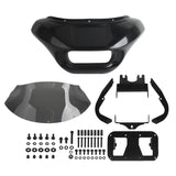 Harley M8 Softail Street Bob Low Rider Standard Front Headlight Shark Fairing w/Baja Designs Dual LP4 Lighting Bracket Mount - pazoma