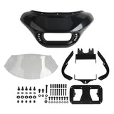 Harley M8 Softail Street Bob Low Rider Standard Front Headlight Shark Fairing w/Baja Designs Dual LP4 Lighting Bracket Mount - pazoma