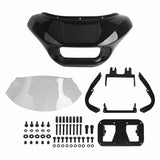 Harley Softail M8 Fat Bob 114 FXFB FXFBS Front Headlight Shark Fairing w/Baja Designs Dual LP4 Lighting Bracket Mounting Kit - pazoma