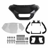 Harley Softail M8 Fat Bob 114 FXFB FXFBS Front Headlight Shark Fairing w/Baja Designs Dual LP4 Lighting Bracket Mounting Kit - pazoma