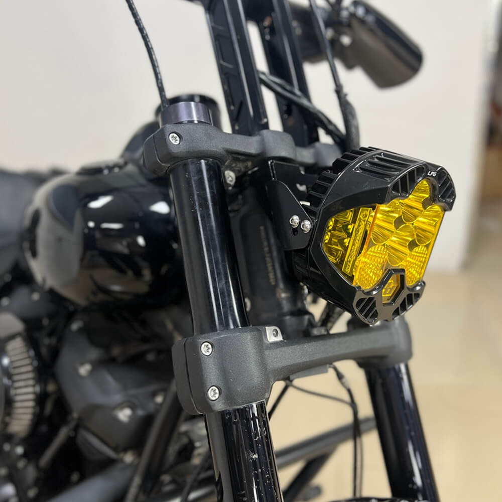 Universal 3.5" Bar Mount Baja Designs LP6 Pro LED Auxiliary Light Lighting Bracket System Mounting Combo Kit For Harley Low Rider S Dyna Softail - pazoma