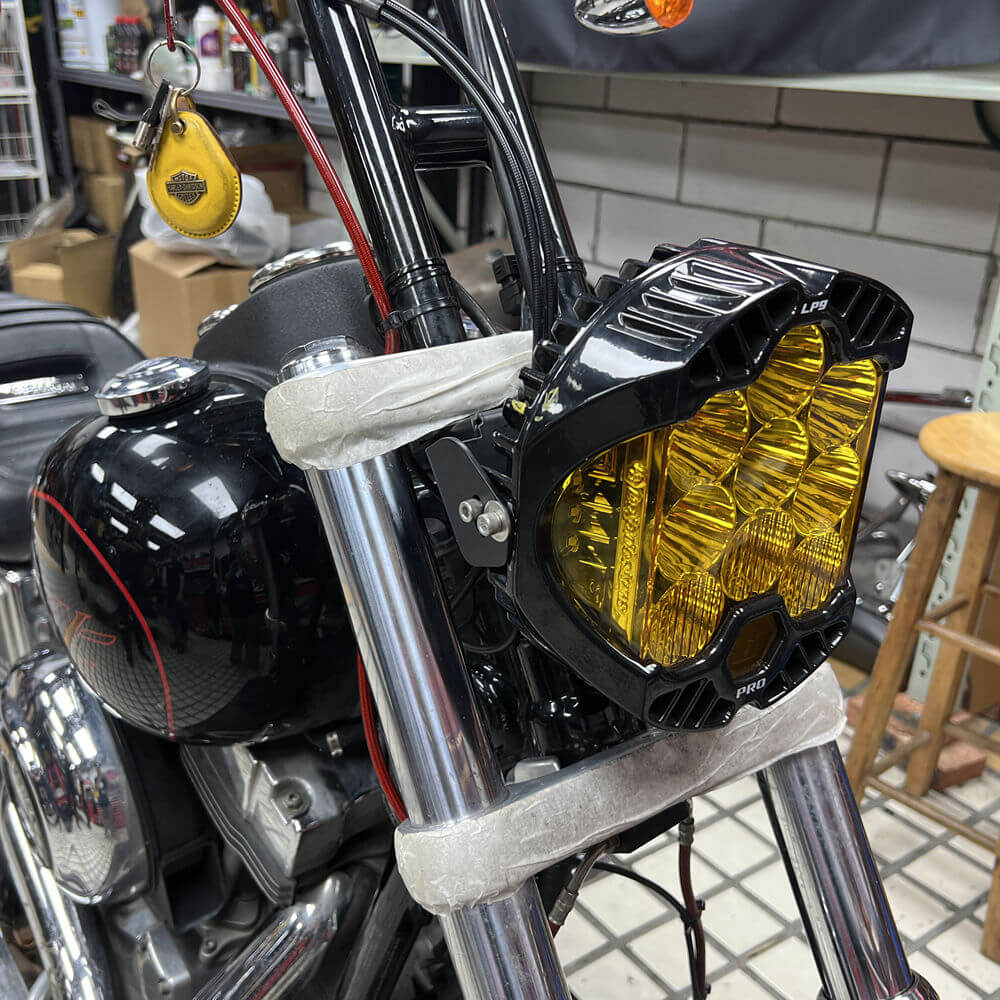 Universal 3.5" Bar Mount Baja Designs LP9 Pro LED Auxiliary Light Lighting Bracket System Mounting Combo Kit For Harley Road King Dyna Softail - pazoma