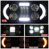 Harley Sportster S 1250 RH1250S Black LED Headlight Projector Headlamp Head Lamp Kit With Turn Signal & Daylight Running Light DRL 2021-2025 - pazoma