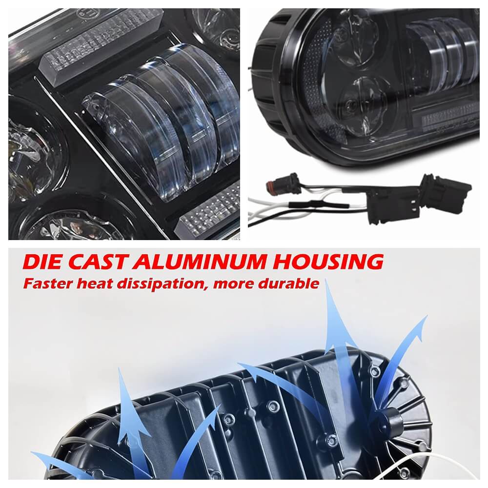 Harley Sportster S 1250 RH1250S Black LED Headlight Projector Headlamp Head Lamp Kit With Turn Signal & Daylight Running Light DRL 2021-2025 - pazoma