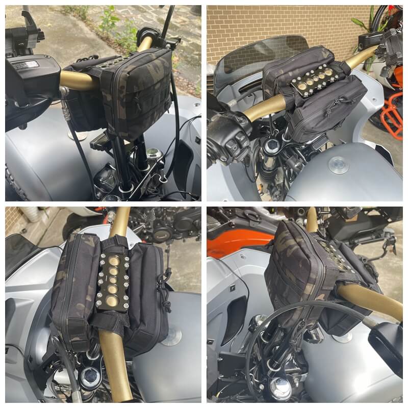 Utility Molle Bar Handlebar T-Bar Bag Handle Bags For Harley Dyna Softail Low Rider S Street Bob FXBB Sportster Tool Pouch Storage Bag - pazoma