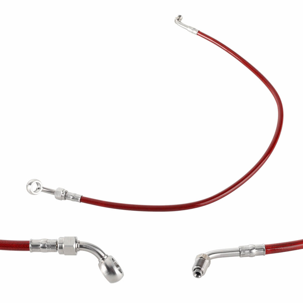 Stainless Front Upper Brake Line w/ ABS Controller Master Cylinder Banjo Adapter For Harley Softail M8 Low Rider ST Street Bob - pazoma