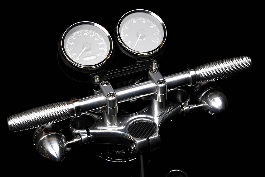 Pazoma Motorcycle CNC Handlebar Risers with Meter Bracket for Harley Sportster models 2004-2019, color Black / Silver - pazoma