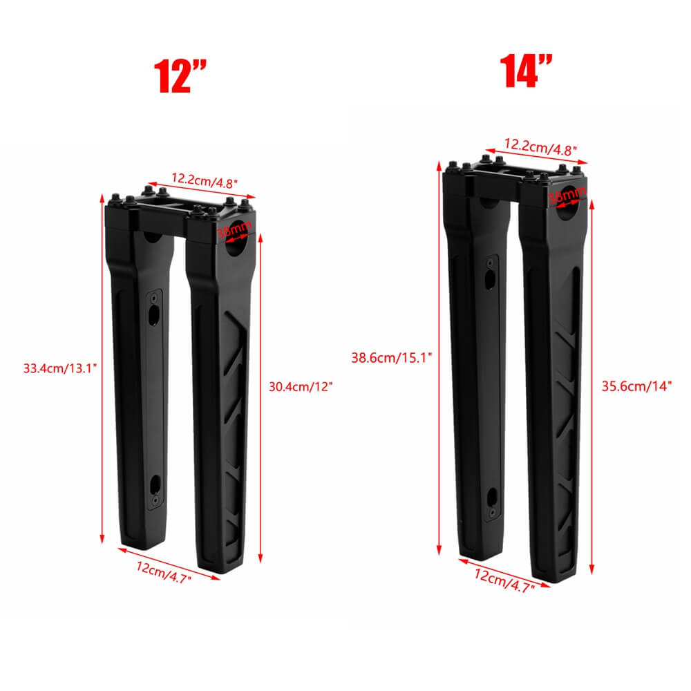 1-1/2" Tapered Fat Bars Top Clamp Straight Handlebar Risers 4"-14" For Harley Low Rider Fat Street Bob FLFB FLSL FXBB FXBR FXFB FXLRST - pazoma