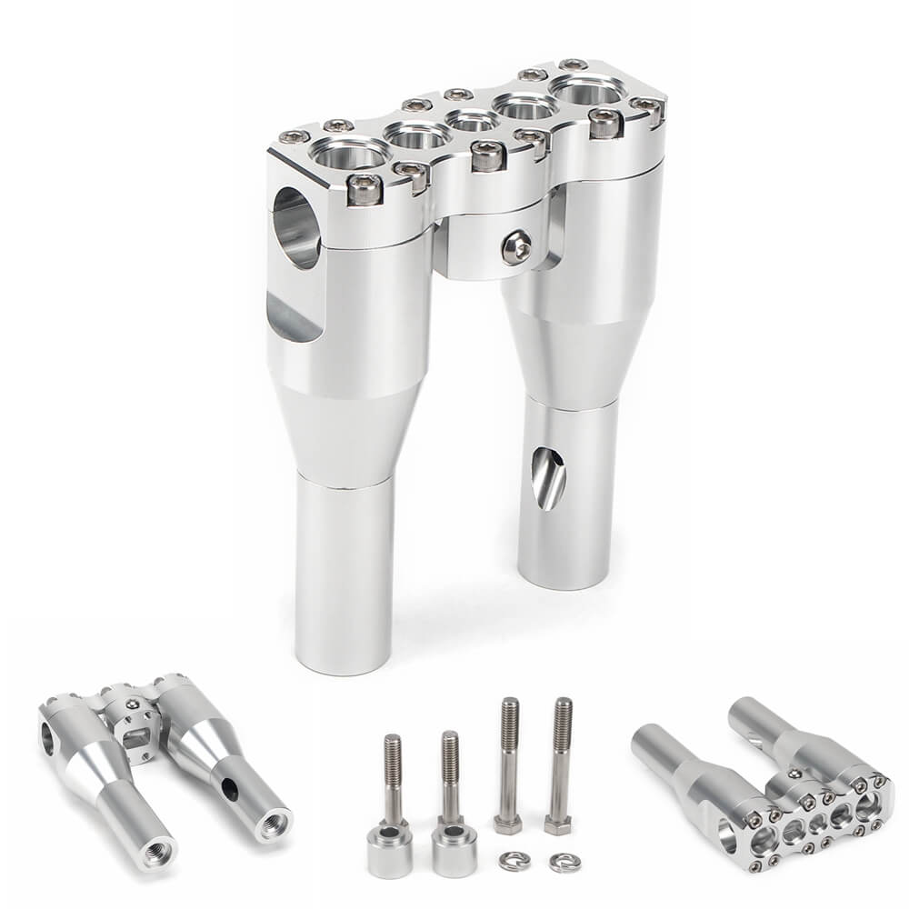 1-1/8" 28.6mm Club Style Top Clamp Straight Upright Modular Handlebar Risers For Harley Dyna Softail Sportster FXDLS FXBB - pazoma