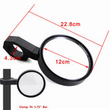 UTV Golf Cart Buggy Sand Car 4.7" Round CNC Aluminum Side Rear View Mirrors For 1.75" Clamp Polaris Rangers RZR XP Yamaha Rhino Arctic Cat Honda - pazoma