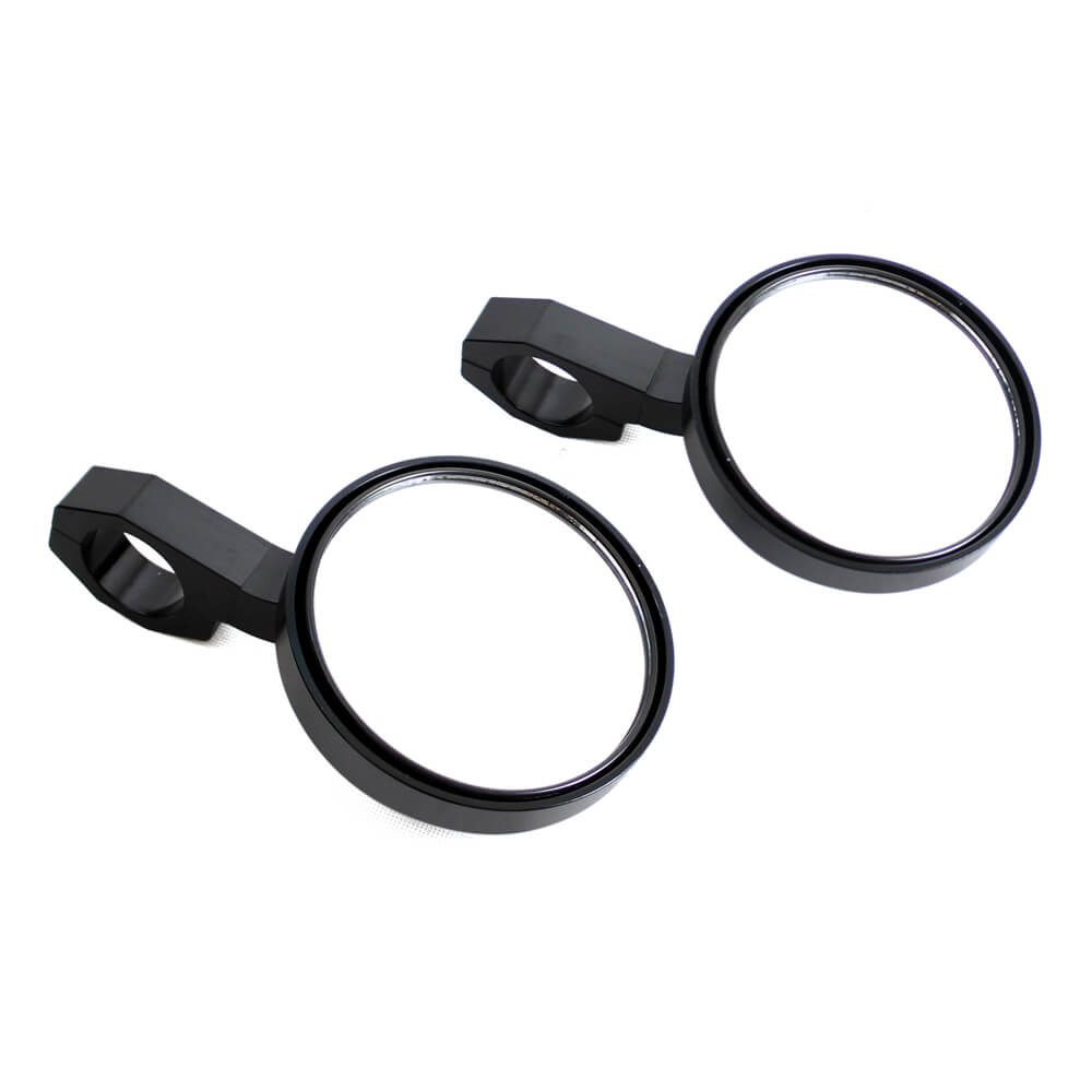 UTV Golf Cart Buggy Sand Car 4.7" Round CNC Aluminum Side Rear View Mirrors For 1.75" Clamp Polaris Rangers RZR XP Yamaha Rhino Arctic Cat Honda - pazoma