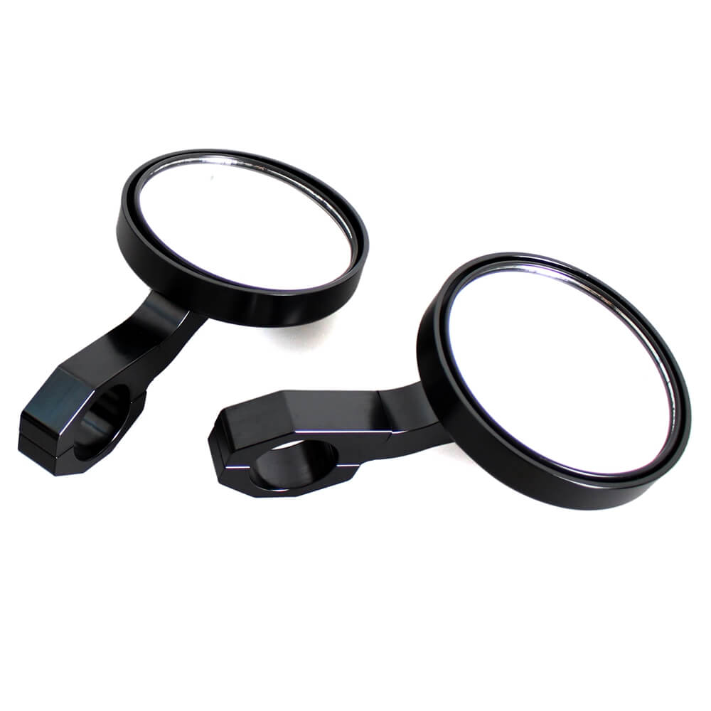 UTV Golf Cart Buggy Sand Car 4.7" Round CNC Aluminum Side Rear View Mirrors For 1.75" Clamp Polaris Rangers RZR XP Yamaha Rhino Arctic Cat Honda - pazoma