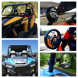 UTV Golf Cart Buggy Sand Car 4.7" Round CNC Aluminum Side Rear View Mirrors For 1.75" Clamp Polaris Rangers RZR XP Yamaha Rhino Arctic Cat Honda - pazoma