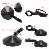 UTV Golf Cart Buggy Sand Car 4.7" Round CNC Aluminum Side Rear View Mirrors For 1.75" Clamp Polaris Rangers RZR XP Yamaha Rhino Arctic Cat Honda - pazoma