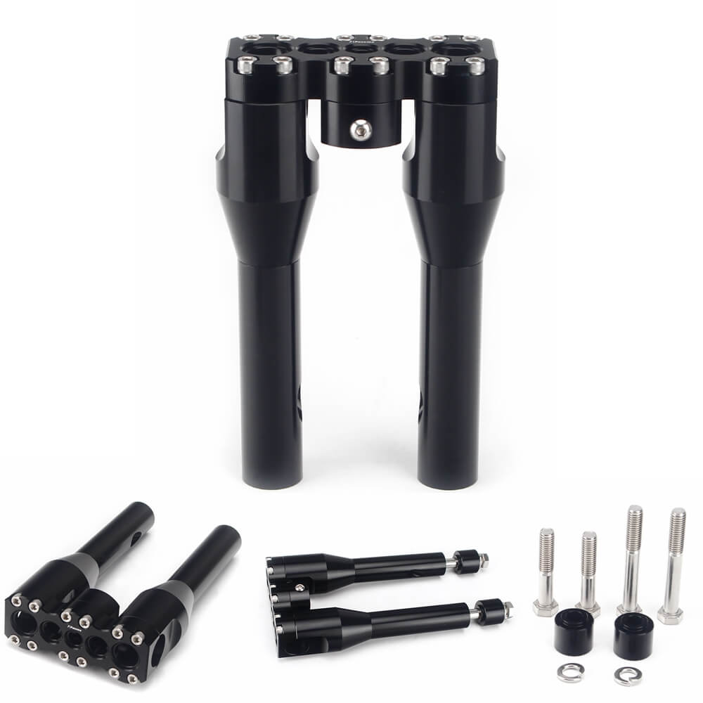 1" 25.4mm Clubstyle Straight Handlebar Risers for Harley Dyna Low Rider FXDLS Fat Street Bob FXDF Softail Sportster Road King - pazoma