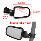 2" UTV Cast Aluminium Pursuit Side View Mirror Compatible for Polaris RZR XP1000 Ranger Can-Am Commander Maverick - pazoma