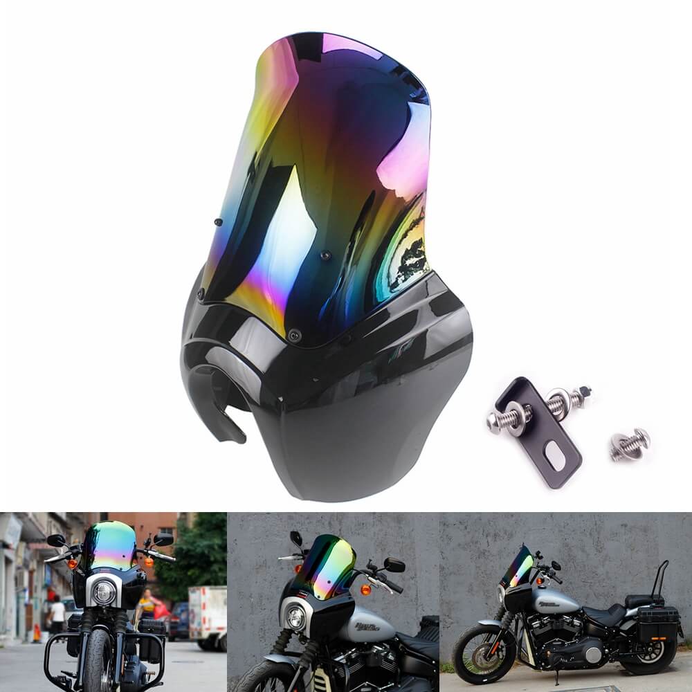 Harley Softail 18+ Street Bob FXBB 114 FXBBS Low Rider FXLR FXST T Sport Fairing Outer w/15" Windshield Headlight Relocation Block - pazoma