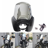 Harley Softail 18+ Street Bob FXBB 114 FXBBS Low Rider FXLR FXST T Sport Fairing Outer w/15" Windshield Headlight Relocation Block - pazoma